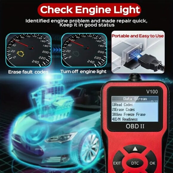OBD2 Scanner Code Reader Car Diagnostic Tool Engine Fault Code Reader 1996- 2024 - Picture 3 of 5